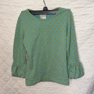 Matilda Jane Teal and Mustard Polka Dot Ruffle Top